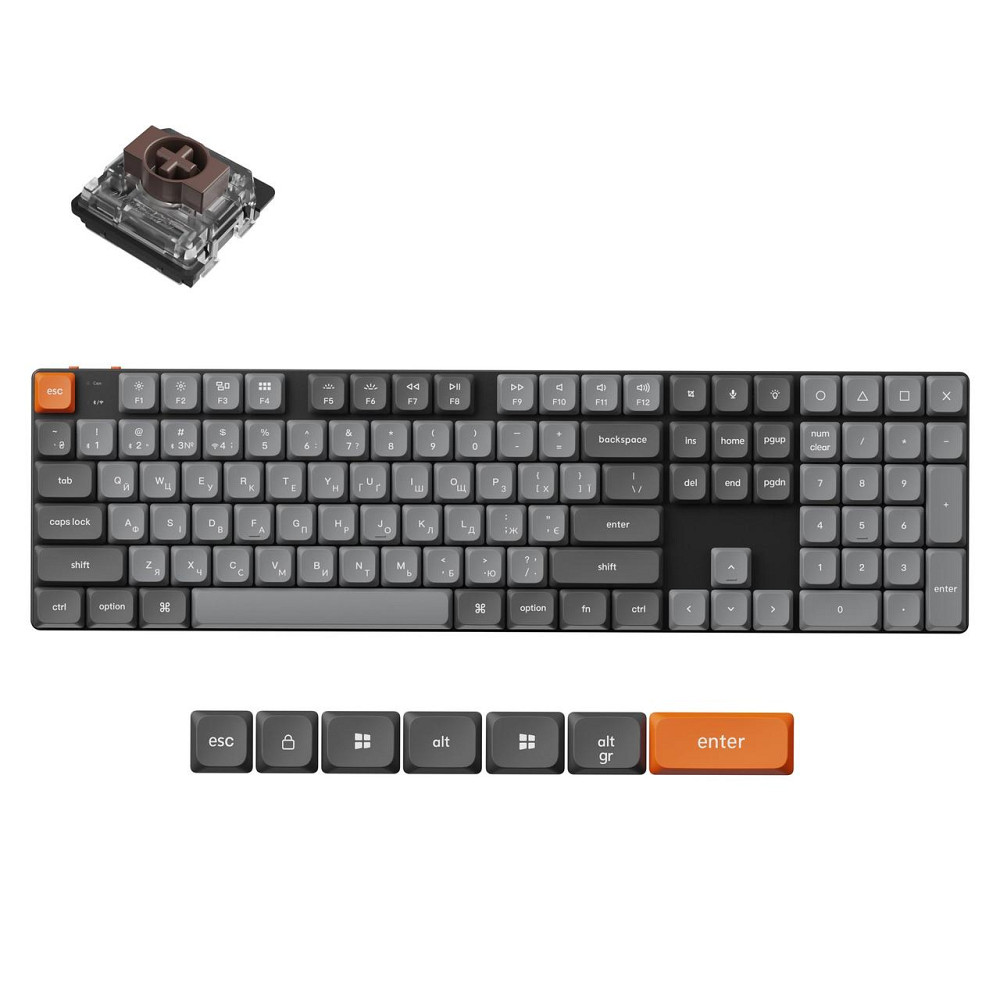 Клавіатура бездротова Keychron K5 Max, Gateron MX 2.0 Brown, Hot-Swap, RGB UA Black (K5M-H3-UA) ( 22247 ) Харьков - изображение 12