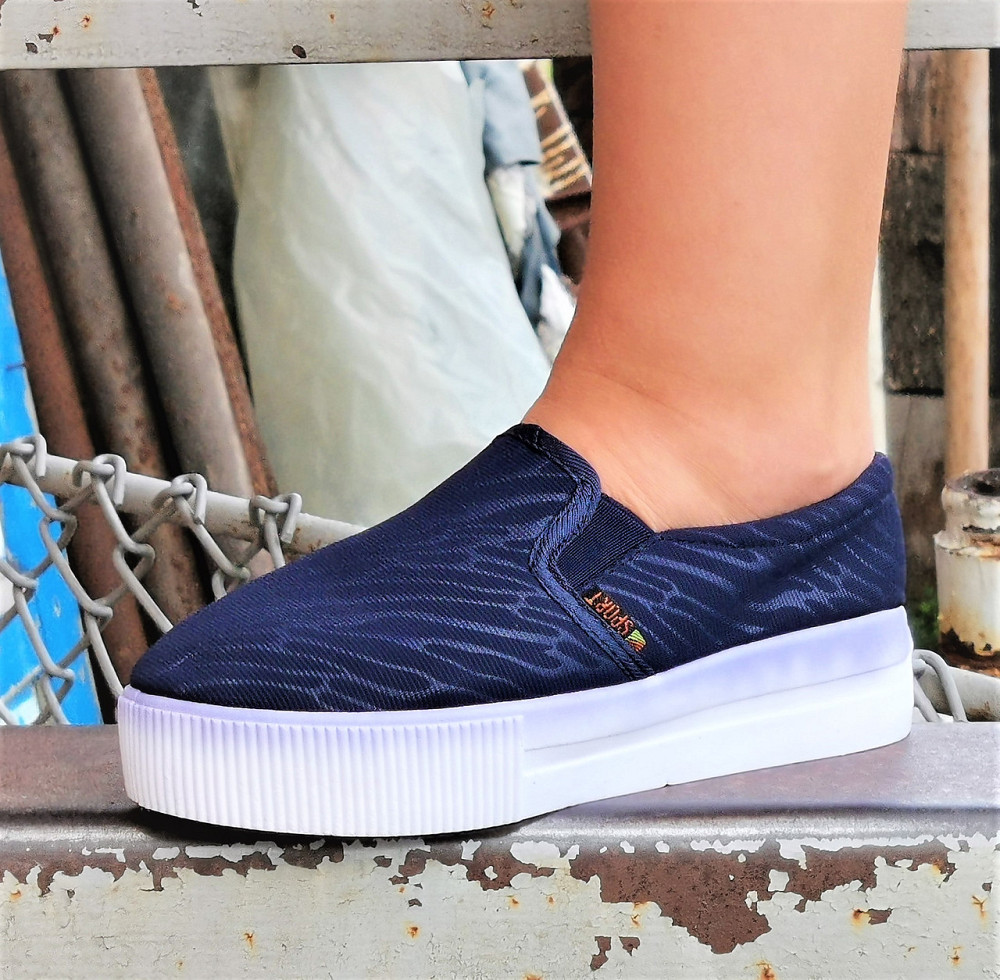 .Женские Синие Слипоны Мокасины на Высокой Толстой Подошве (размеры: 36,37,38,39,41) Днепр - изображение 6