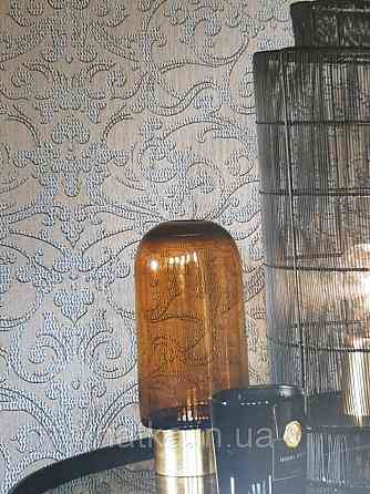 Текстильні шпалери на флізеліновій основі Da capo RaschTextil 085906 вензелі завитки великі сірі на Київ