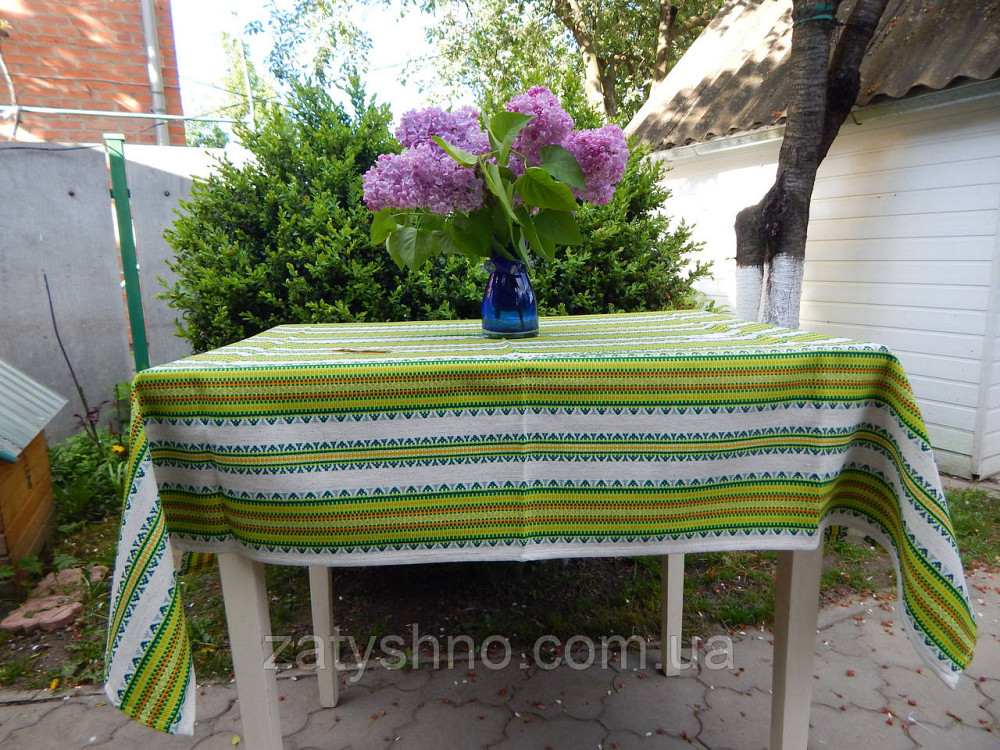 Скатертина вишита салатова в ресторан Київ - фото 3