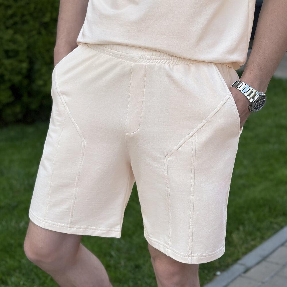 Літній комлект для чоловіків світлий бежевий шорти та футболка Pobedov Barel Київ - фото 5