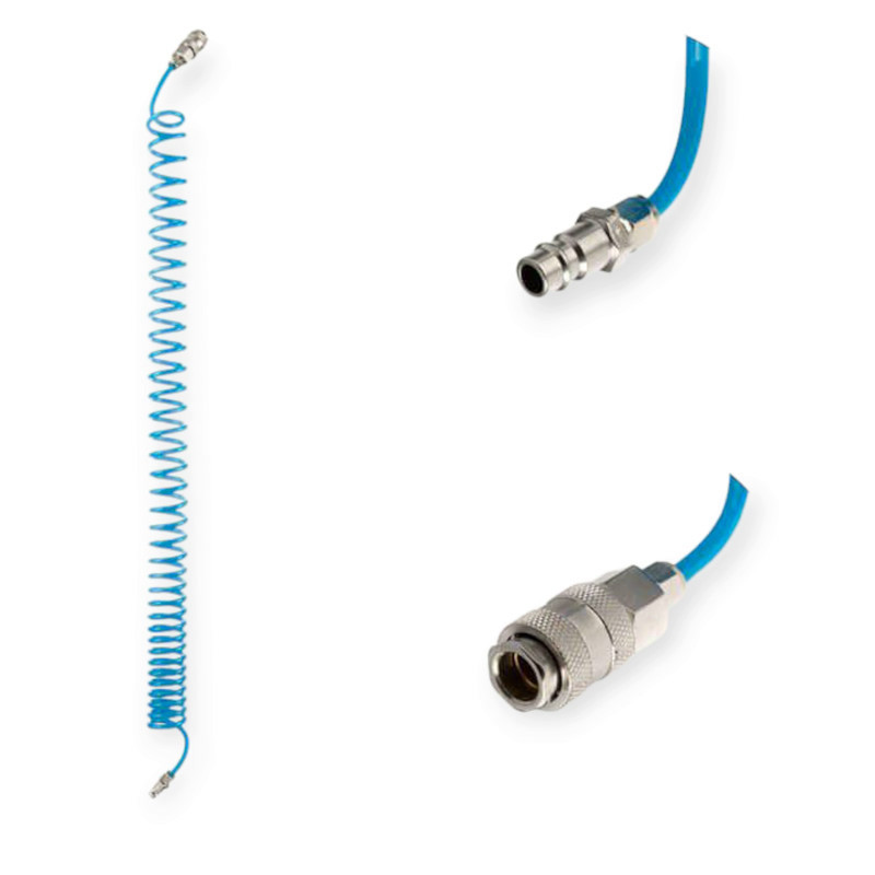 Пистолет для продувки кабины 120мм со спиральным шлангом 6мм х 5м + фитинг с быстросъемом Мукачево - изображение 2