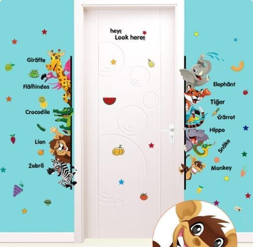 Интерьерная наклейка детская Животные на английском Киев - изображение 1