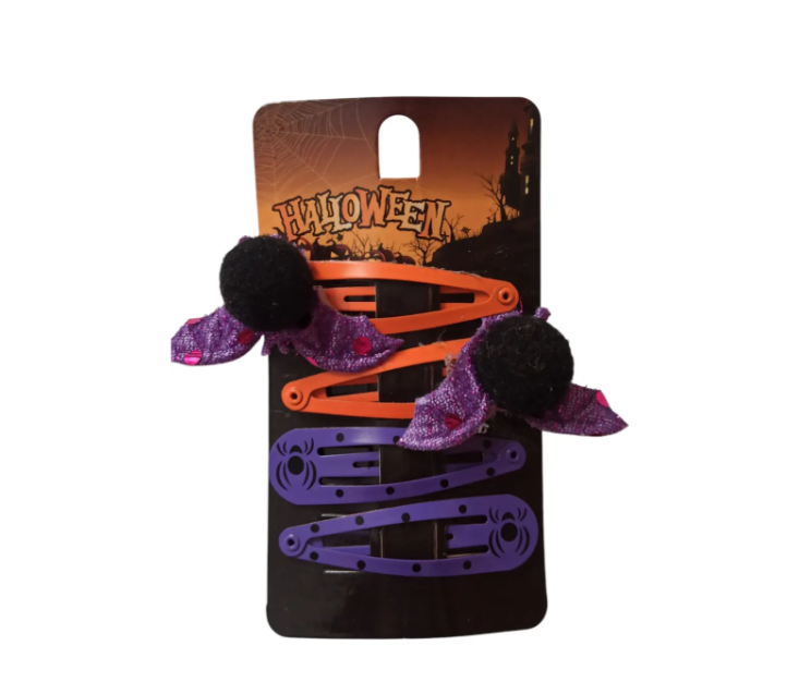 Заколки на Хелловін з декором Кажани one size різнобарвний Київ - фото 1