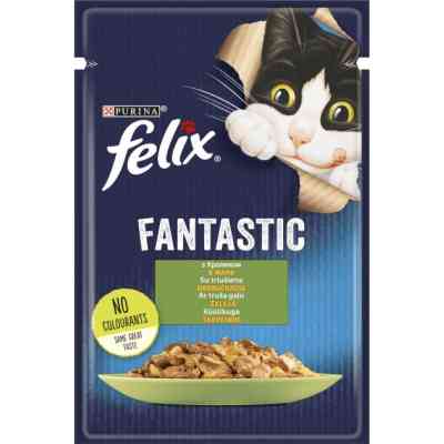 Влажный корм для кошек Purina Felix Fantastic с кроликом в желе 85 г (7613039835500) Винница