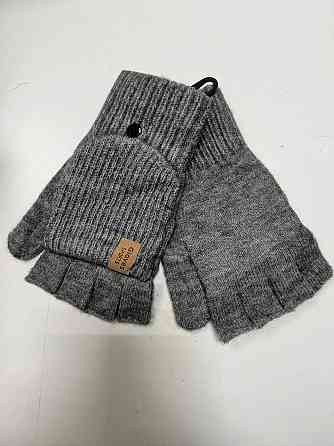 Чоловічі рукавички сірі без пальців + рукавиці Корона Київ