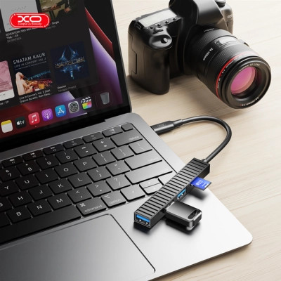 Концентратор XO USB-C 4-in-1 порти XO HUB014B.black (HUB014B.black) Вінниця - фото 6