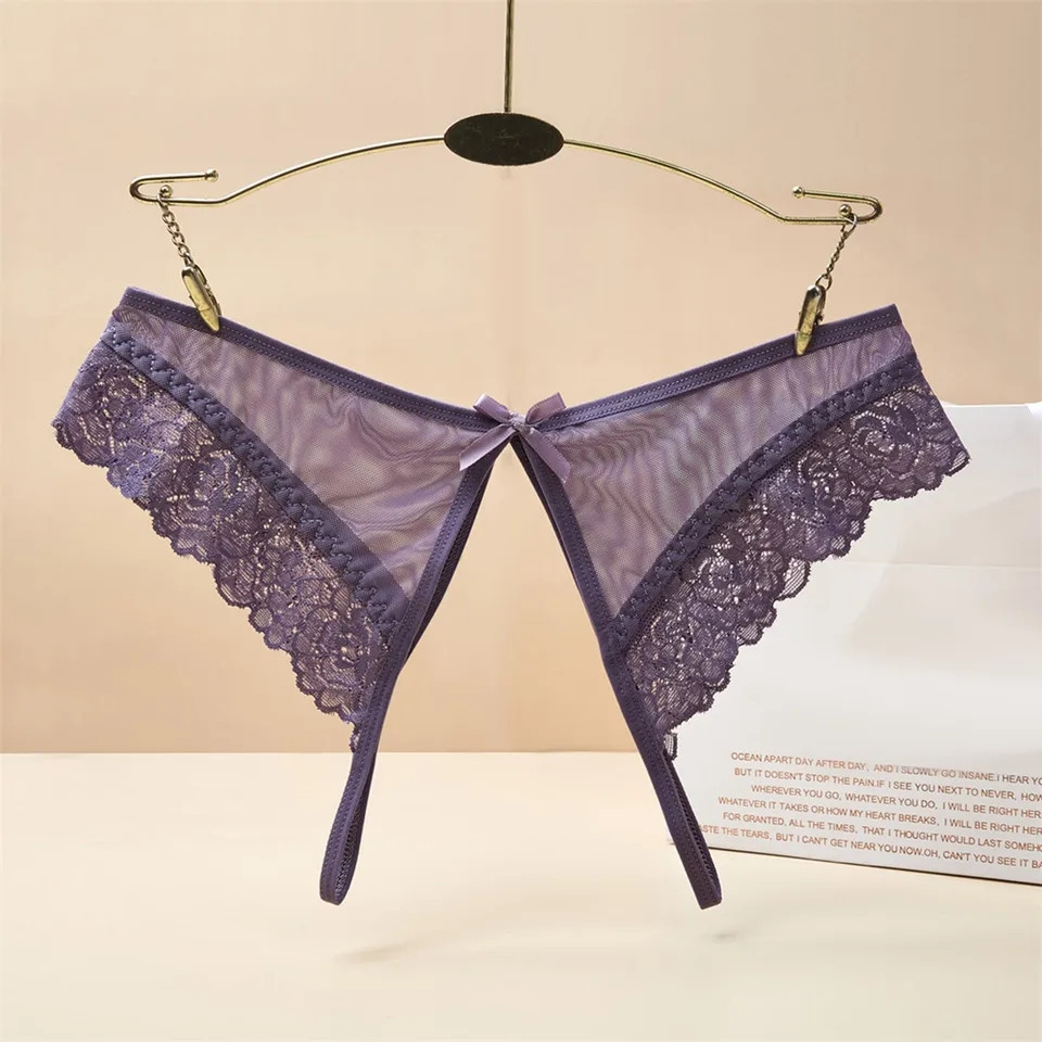 Жіночі трусики з розрізом еротичні 42 бузковий Київ - фото 1