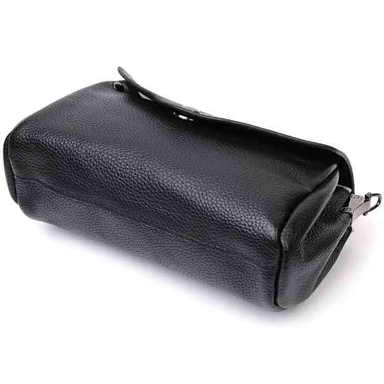 Женская кожаная сумка с треугольным клапаном Vintage 22254 Черная Киев