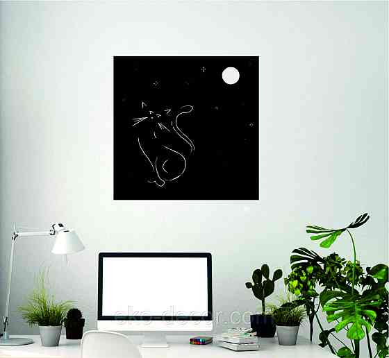 Декоративное настенное 3D Панно «Кот» Декор на стену с объемом Киев