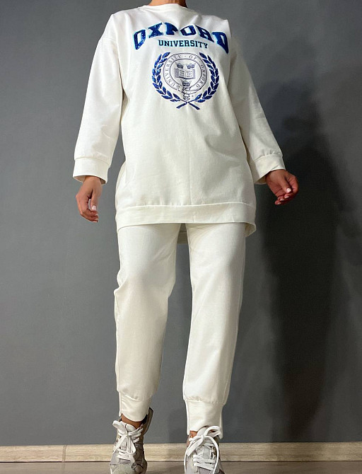 Костюм женский LSK 6011-5539 свитшот с вышивкой Oxford с джогерами белый, белый, S Киев - изображение 10