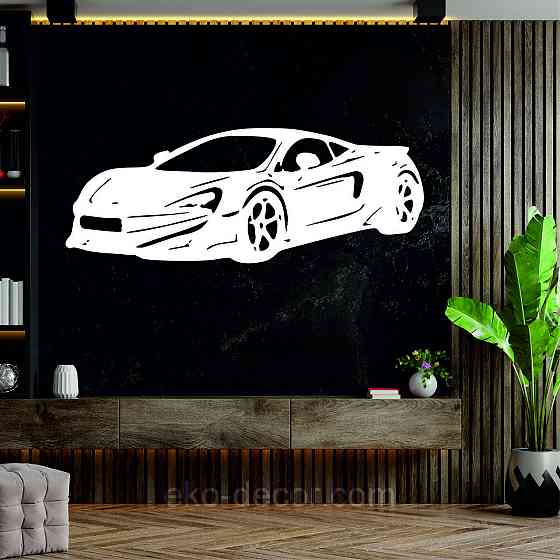 Декоративное настенное Панно «Машина» Декор на стену 90*68 см, Белый Киев