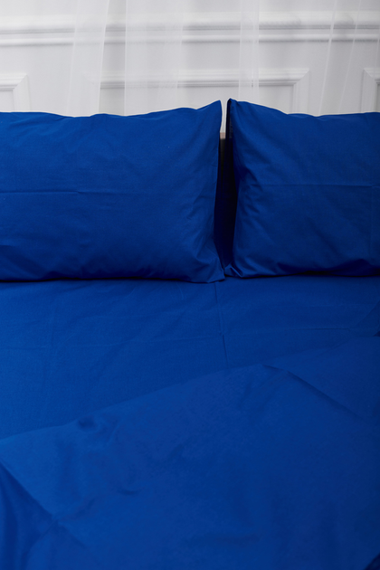 Комплект постельного белья Ideal Textile, бязь синий однотон, двуспальный евро Черновцы - изображение 5