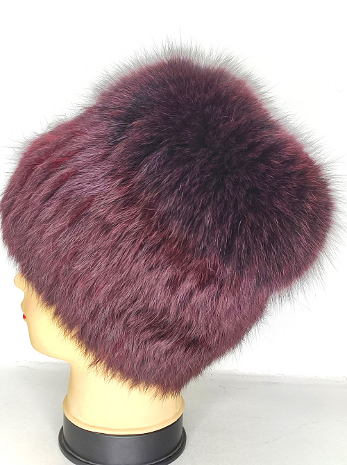 Шапка женская меховая Венера Бордовый Харьков - изображение 4