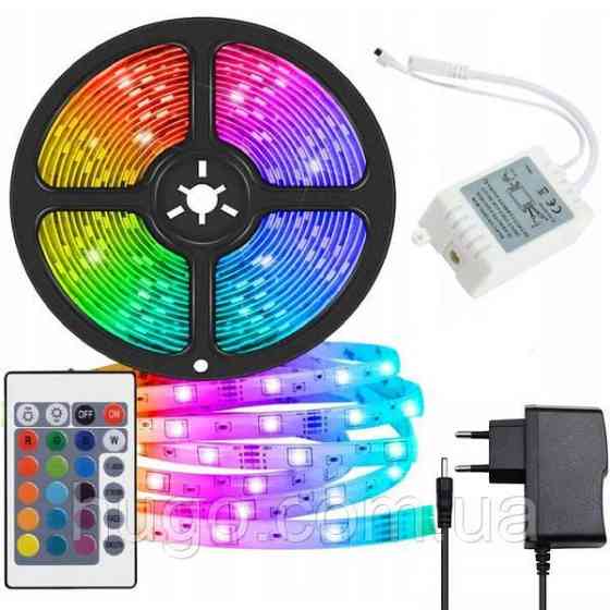 Лента светодиодная (гирлянда) с пультом 5 м разноцветная (черная) Харьков