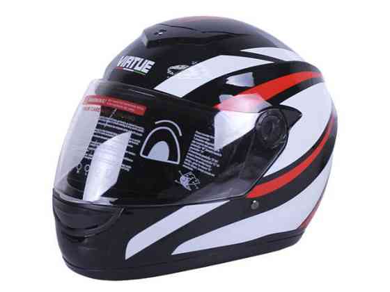 Шлем мотоциклетный интеграл MD-101B (черный с красно-белыми полосками, size S) Мукачево
