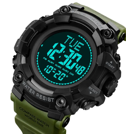 Чоловічий спортивний годинник Skmei 2037 з компасом (Зелений) Вінниця