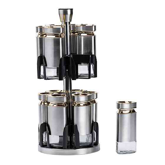 TS Kitchen Набір баночок для спецій 12 шт. по 120 мл на підставці Карусель Київ