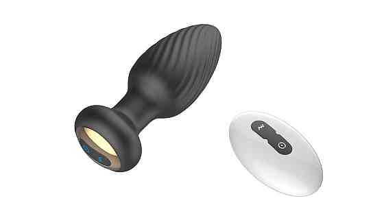 Вібро-пробка Rotating Remote Anal Plug з дистанційним керуванням, чорна Sex Aura Київ