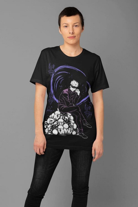 Футболка для мальчика аниме Истребитель демонов оверсайз (рост от 165 до 180 ) Черний AnimeJ0910m Днепр - изображение 2