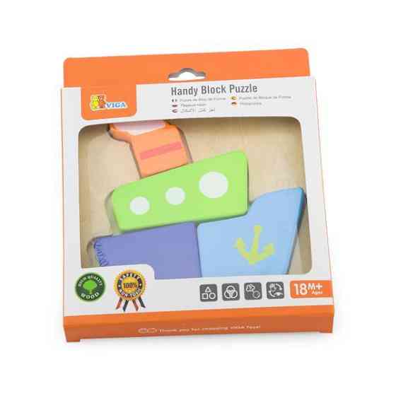 Дерев'яний мініпазл Viga Toys Кораблик (50171) Харків