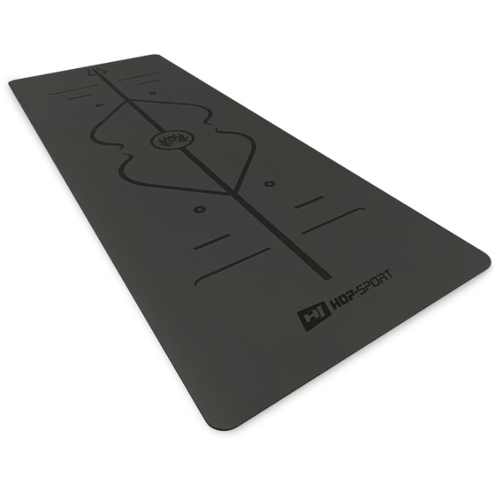 Йога-мат Hop-Sport PU 0,5см 183 x 68см HS-P005GM чорний Київ