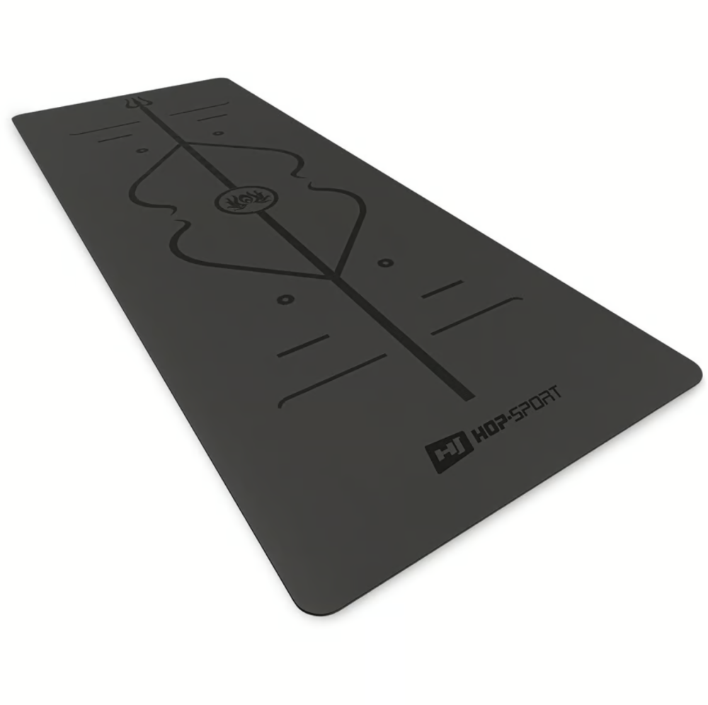 Йога-мат Hop-Sport PU 0,5см 183 x 68см HS-P005GM чорний Київ - фото 3