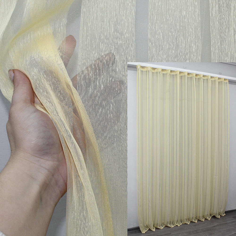 Тюль з тканини батист колір жовтий 1130т Київ - фото 1