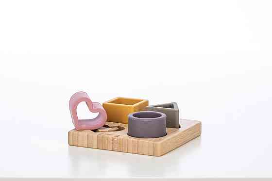 Силіконовий сортер на дерев`яному підносі FreeON, pink Киев