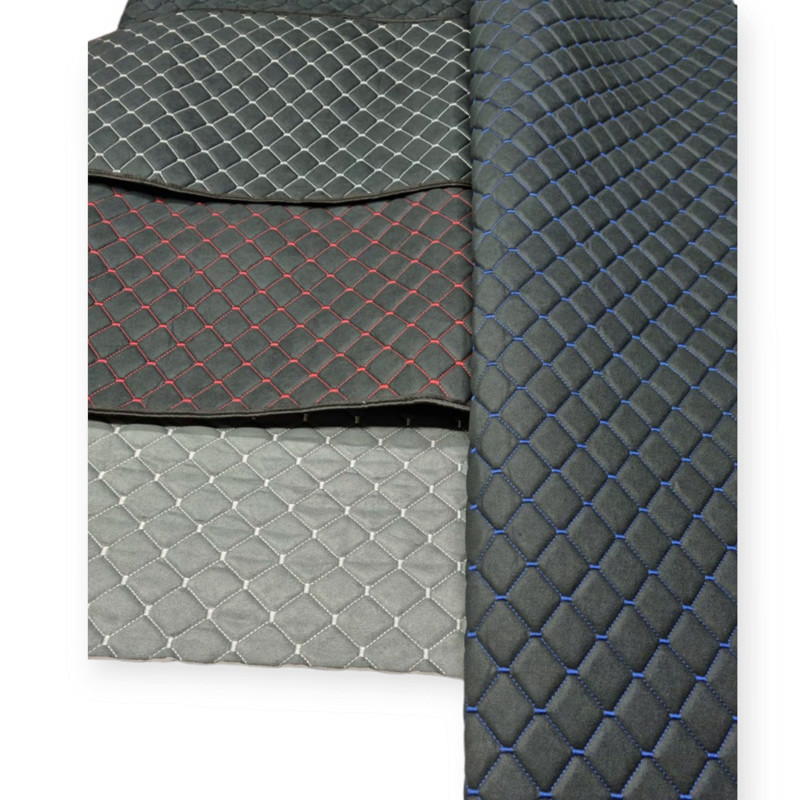 Накидки сидіння антара чорні (передні) ромб, червона нитка Мукачево - фото 1