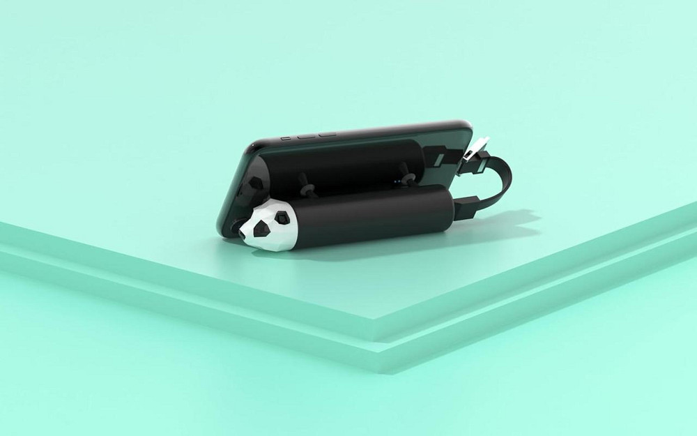 Внешний аккумулятор Power Pet 4800mAh панда портативный повербанк заряжает 2 устройства 5V мягкий на ощупь Киев - изображение 4