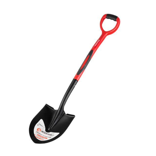 Лопата штикова, ручка з фібергласу, 217×290×1050 мм INTERTOOL FT-2013 Київ - фото 1