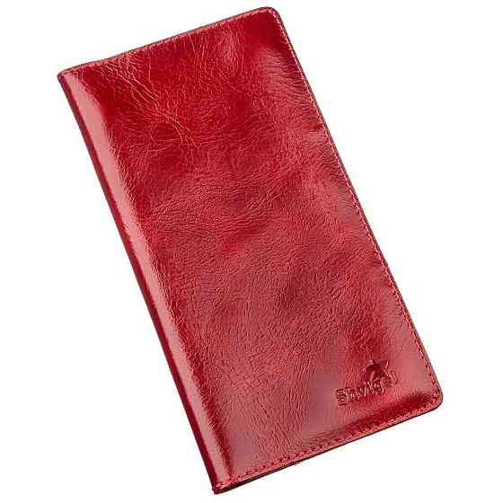 Гаманець жіночий вертикальний зі шкіри Алькор SHVIGEL 16194 Червоний Київ