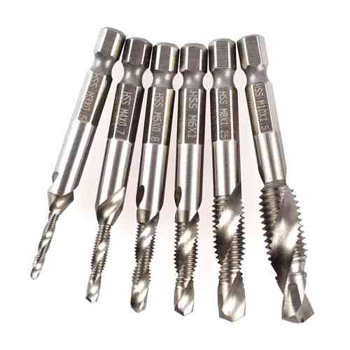 Набір свердл мітчиків 6шт M3-M10, 6-гранні, HSS сталь Вінниця