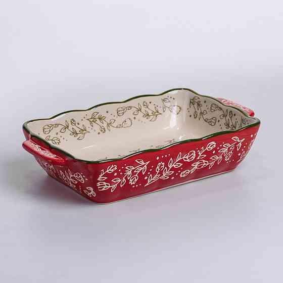 Форма для випікання Vintage 23×14×5 (см) прямокутна форма для випікання в духовці з ручками Червона HM05-09 Київ