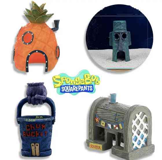 Декор для аквариума Дом Сквидварда с мультфильма Губка Боб размер 15 на 8 на 7 см смола зеленый Киев