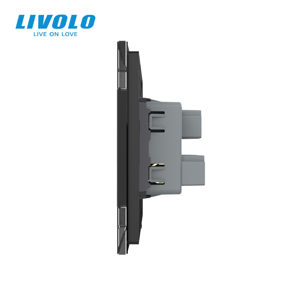LIVOLO Розетка універсальна 12 стандартів в 1 Livolo чорний скло (VL-C7C1C-12) Київ - фото 6