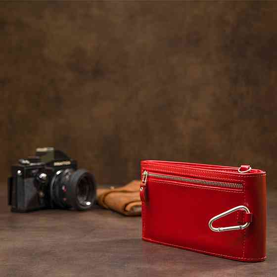 Жіноча шкіряна сумка-гаманець GRANDE PELLE 11441 Червоний Київ