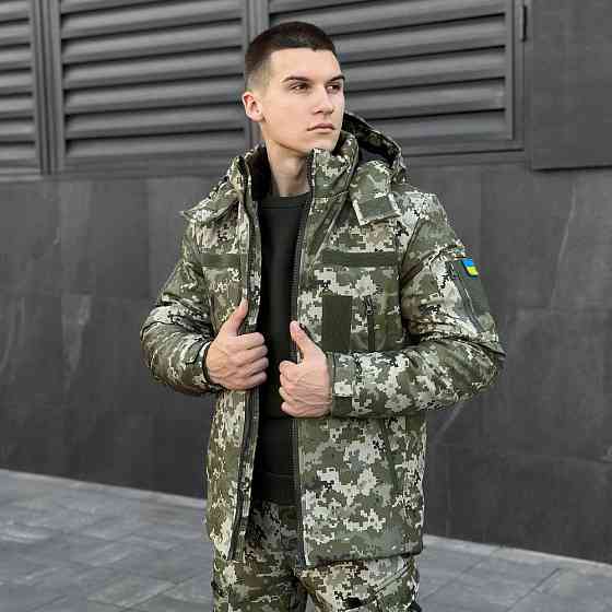 Мужская зимняя Куртка с капюшоном Pobedov Winter Jacket Motive ЗИМА Киев