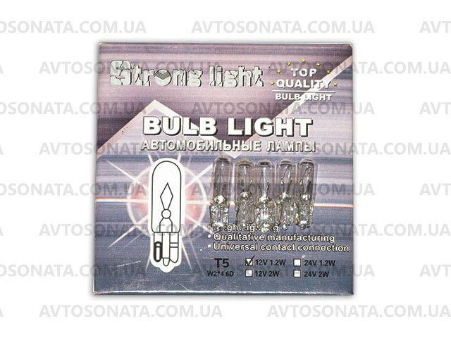 Лампочка в щиток T5 12V 1.2W W2/d-4,6мм Strong Light K-10607 Винница - изображение 2