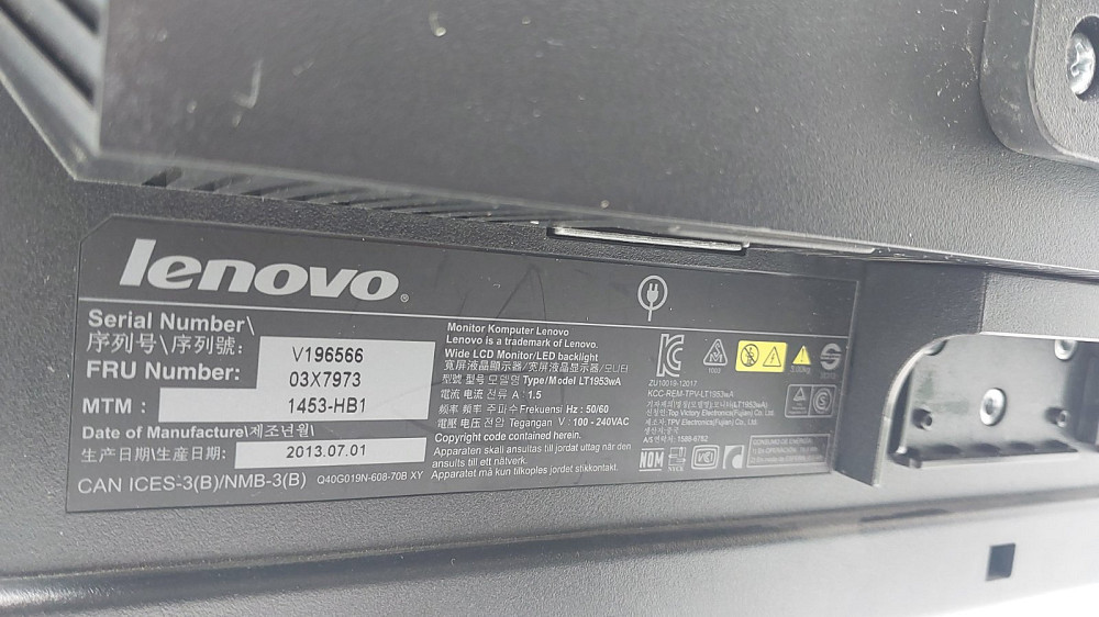 Монітор 19" Lenovo ThinkVision LT1953 клас "А" Луцьк - фото 3