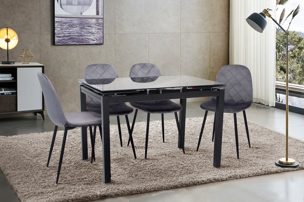 Стіл Венді XS-1025, 80/130*65, чорний (скло) Киев - изображение 8