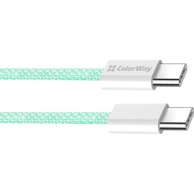 Дата кабель USB-C to USB-C 1.0m 60W 3.0А green ColorWay (CW-CBPDCC061-G) Винница - изображение 9