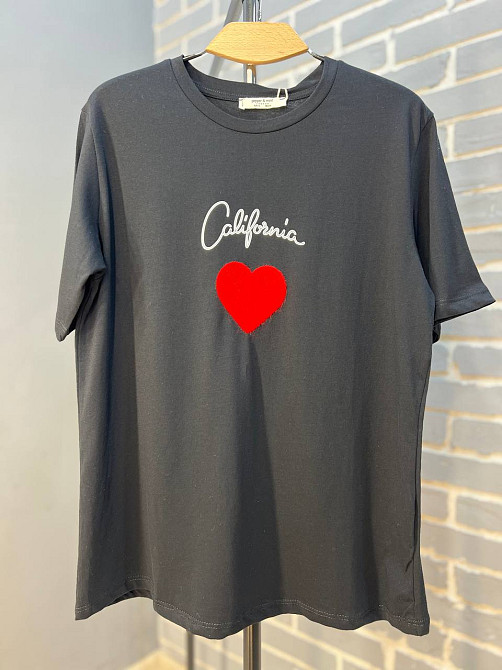 Футболка женская Pepper&mint BX24-34 с вышивкой красное сердце черная, черный, L Киев - изображение 14