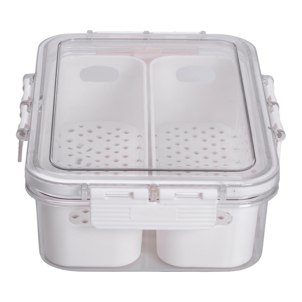 Контейнер для еды с 2 отсеками 23.5х17х7 см судок для еды пластиковый 1.4 л Белый HP-27-11 Киев - изображение 6