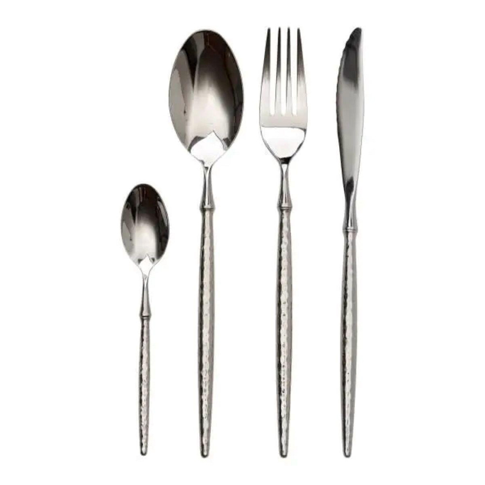 Набор столовых приборов золото на 6 персон 24 предмета ложки, вилки, ножи Серебро HP-20-14 Киев - изображение 1