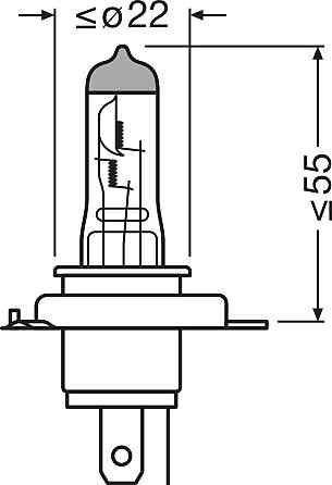 Комплект галогенових ламп OSRAM H4 64193NBS-2HB Night Breaker Silver +100% 60/55W 12V P43t (2 шт) Харків