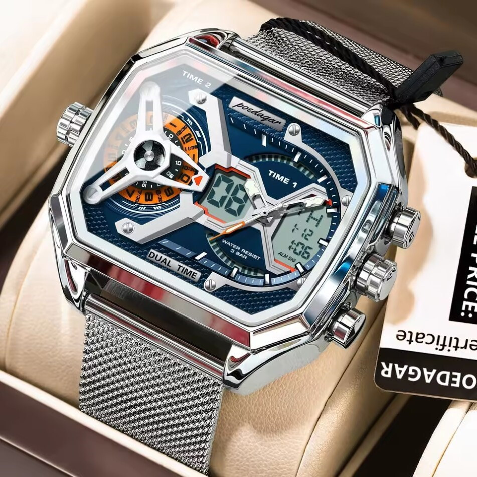 Годинник чоловічий тактичні Poedagar Reactor Сріблястий Київ - фото 11