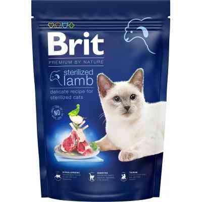 Сухой корм для кошек Brit Premium by Nature Cat Sterilized Lamb 800 г (8595602553082) Винница