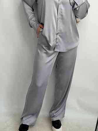 Жіночий шовковий костюм із штанами Сірий XL/2XL Харків